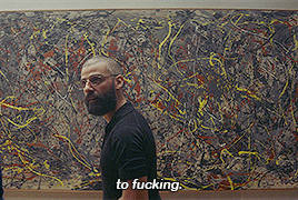 bradpitts:  You know this guy? Jackson Pollock. The drip painter. He let his mind go blank, and his hand go where it wanted. Not deliberate, not random. Some place in between.  They called it automatic art. 
