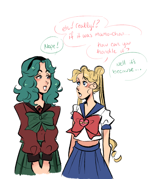 crazie-crissie:  nobody ever acknowledges that michiru also flirts with usagi… 