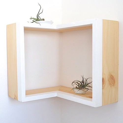 Never waste anymore spaces in your home with this Handmade Corner Box Shelf by #the807 | http://etsy