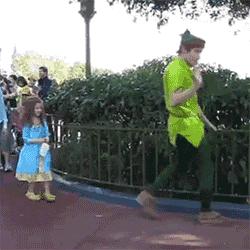 trav-tv:  shortfusedsailor:  pleatedjeans:  Disney is a Magical Place (30 Pics)  Peter Pan though  The dude with Mary Poppins’ umbrella. 