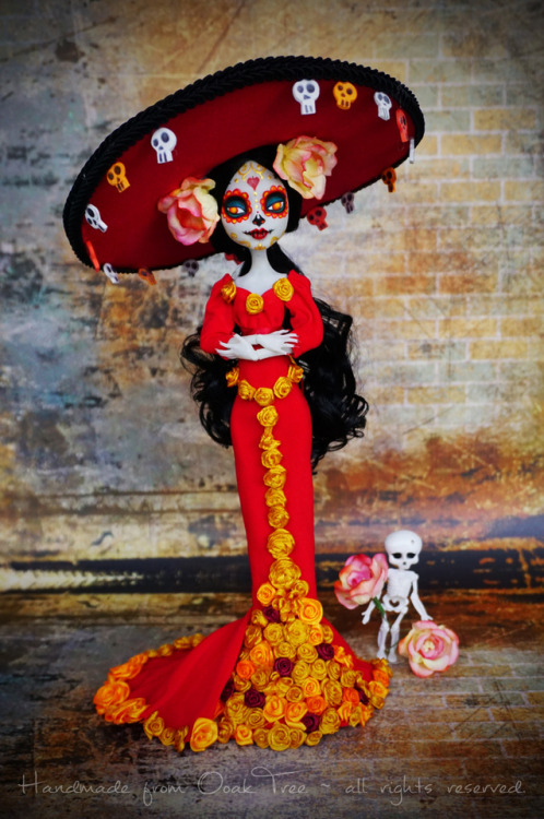 ooak-tree-dolls:Today I present you La Muerte - doll inspired by the movie The Book of Life - someth