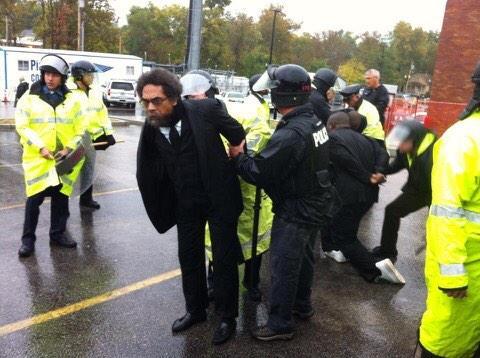 brownglucose:  tvsand16s:  Cornel West arrested in Ferguson (10/13/14). That’s how they’re feeling out there. Wow.   Respect 