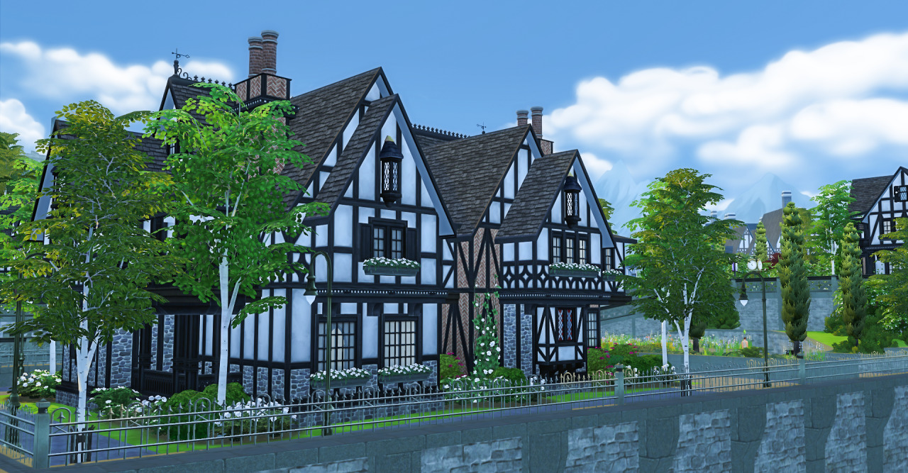 I have had this home sitting in my Windenburg saves from my previous computer so I decided to dig it out and put it in my makeover save. I polished it up a little and now you all can have this grand Tudor in your inner-city district.
The home...