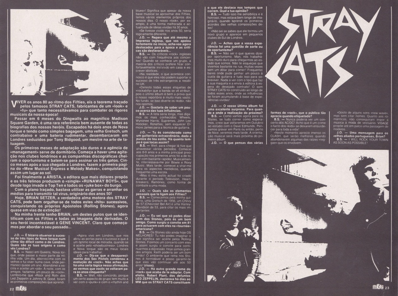 straycatsfangirl:  ♫”’Musica&amp;Som Nº 76 - Entrevista, Stray Cats /
