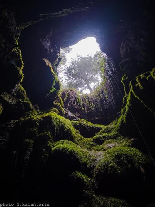 Cave chasm in Seta, Euboea, Greece