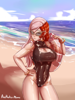 aestheticc-meme:  Sea-salt Ice-cream.To celebrate me hitting 7k followers last sunday I promised you some beach Neo so here she is!But I wonder why the canvas size is so weird? &gt;:)))