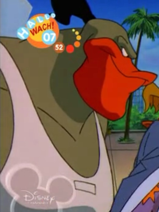 Grin Hardwing in his A-shirt / Sleeveless shirt / undershirt in Mighty Ducks Episode