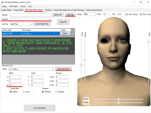 How to make a “no eye” body preset + prosthetic eye tips. And ready unisex preset with E