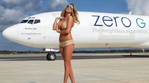 An uplifting Kate Upton in the Vomit Comet. 