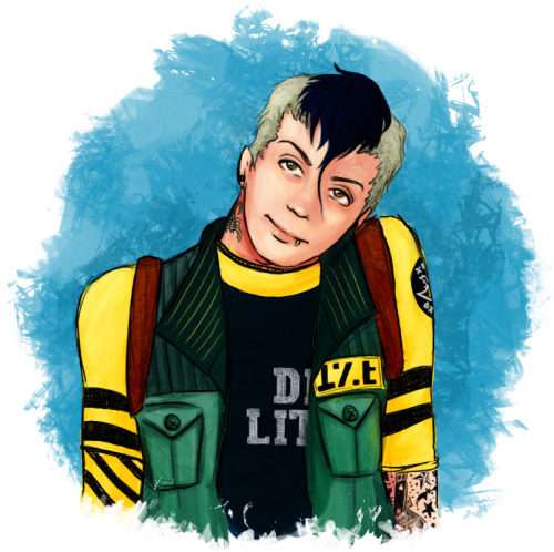 2005 era Frank dressed in Fun Ghoul&rsquo;s Killjoy garb. Commissioned art for the lovely ladyfoxxx.
