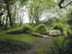 unexplained-events:The Sleeping Goddess in The Lost Gardens of Heligan in England.