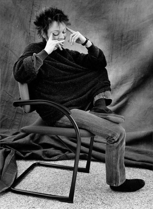 design-is-fine:  Christian Coigny, photography of “vitra personalities”, 1987-1997. Vitra, Switzerland.  A celebrated ad campaign that lasted for a decade. More than 130 people were taking a seat. Like Audrey Hepurn, Keith Haring, Robert Wilson,