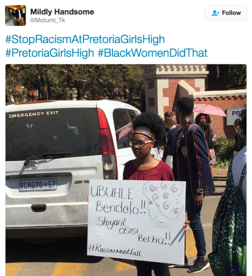 the-movemnt: Pretoria Girls High School students are fighting back against a racist dress code. When