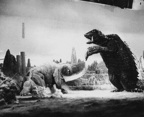 humanoidhistory: On the set of Gamera vs. Guiron, 1969.