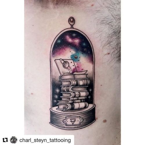 This reminds me of space magic. #Repost @charl_steyn_tattooing ・・・ A book, too, can be a star, a liv