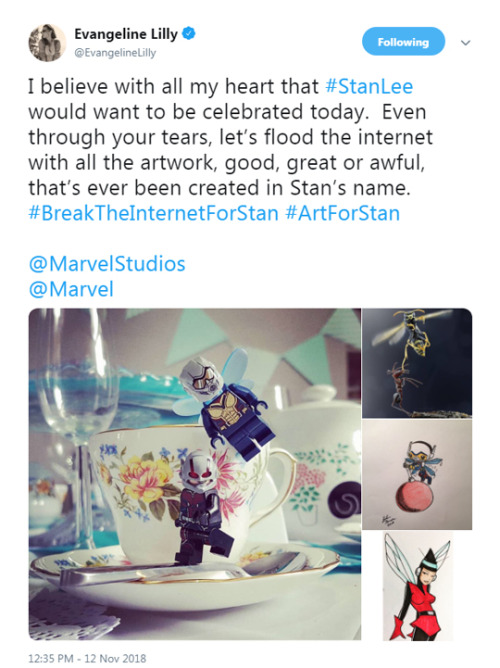 mercedesknights: Tweets dedicated to Stan Lee by some of Marvel’s actors.