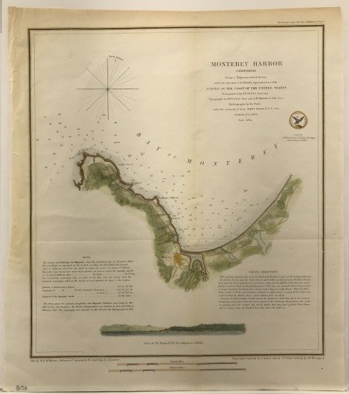 Monterey Harbor Nautical Chart, W.B. McMurtrie, 1852Hand-colored engravingTo help support the preser