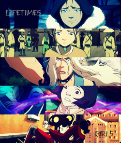 jinoralight:Family strong girls.. Kya save Katara.Katara save earthbenders prisoners.Kya II helping and save airbenders.Jinora save Korra.Ikki save Jinora life.