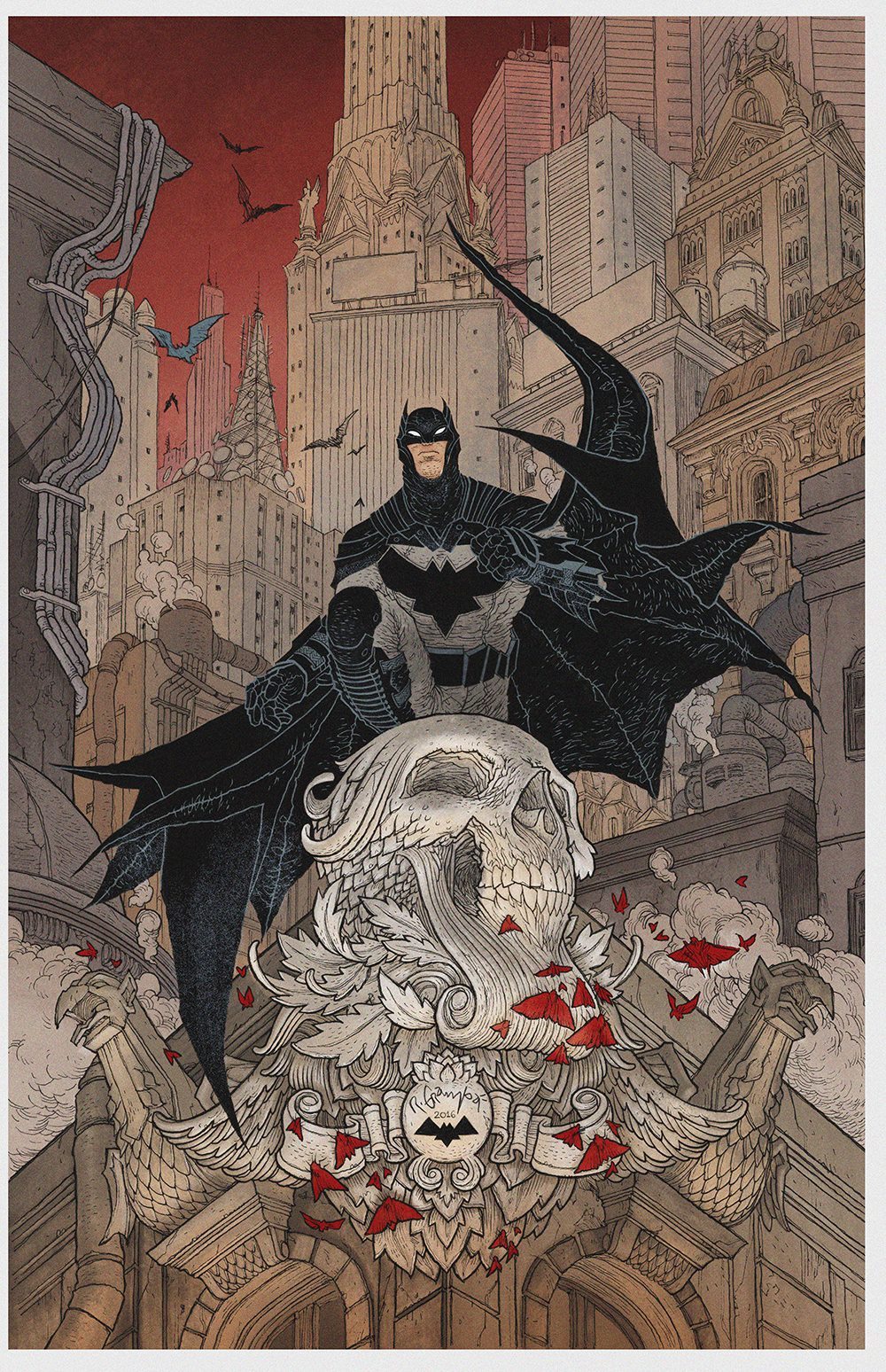 alexhchung:  Batman Rebirth #1 variant by Rafael Grampá 