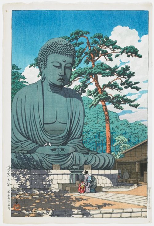 mia-japanese-korean:The Great Buddha at Kamakura, Kawase Hasui, Summer 1930, Minneapolis Institute o