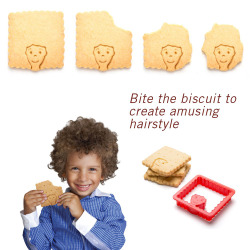 laughingsquid:  Hairdo, A Cookie Cutter Design for Baking Character-Shaped Treats That Kids Can Nibble at to Create a Hairstyle