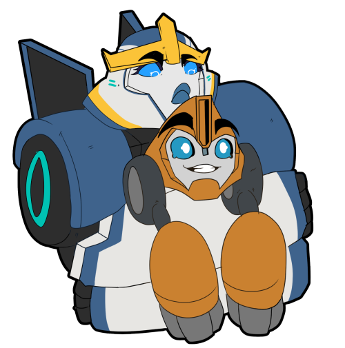 smellyscab: Here you see a Strongarm protecting the young minibot from blowing himself up!