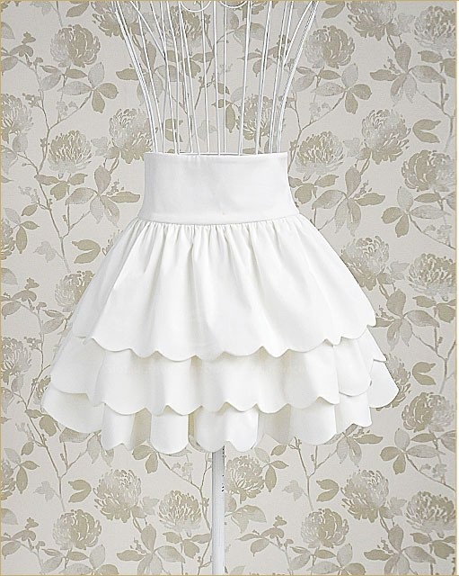 pukurin-chan:  High-Waisted Layered Skirt 