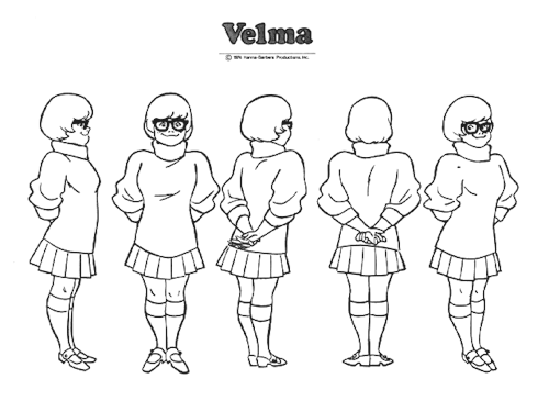 talesfromweirdland:Model sheets for Hanna-Barbera’s Scooby-Doo and the other meddling kids: Daphne, 