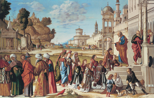 Saint Stephen and His Companions Consecrated Deacons by Saint Peter, by Vittore Carpaccio, Gemäldega