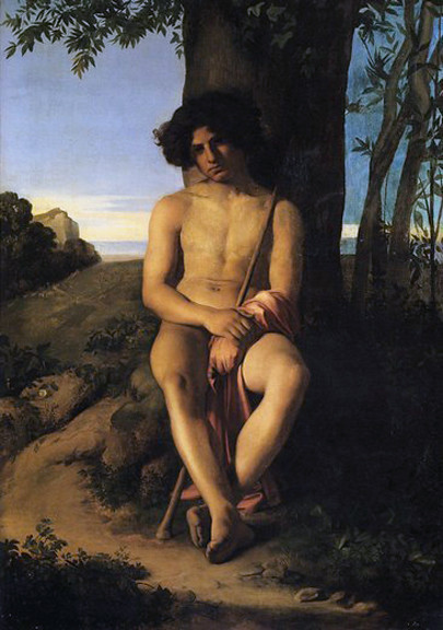 ganymedesrocks:ratatoskryggdrasil:Hippolyte Flandrin, Young Shepherd Seated, 1832