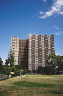 architectureofdoom:  shauntompkins:  Public housing.  A 1960s highrise on Wellington Street in Collingwood, Melbourne