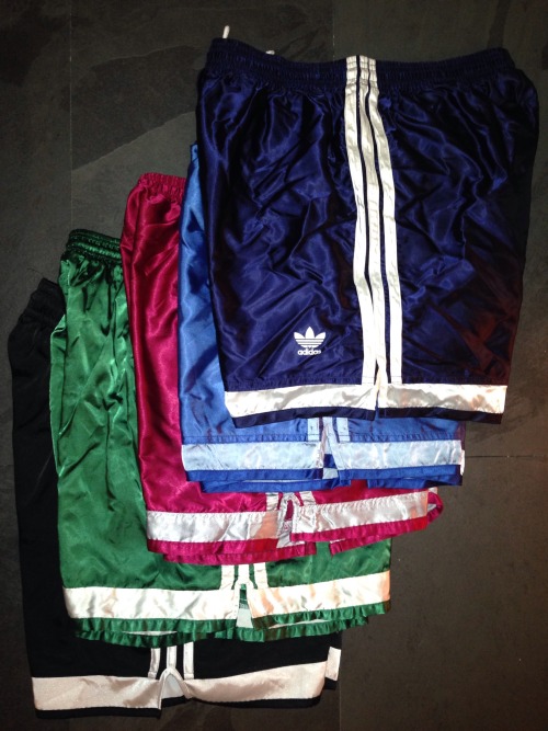 adidasnikesoccershorts: adidaswanker: Some of my shiny Adidas Special II shorts. Love it! Those shor