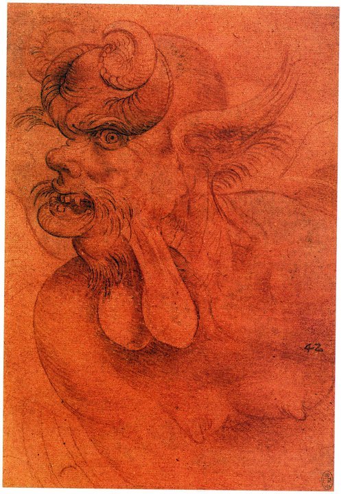 blackpaint20:  Head of a Monster(c. 1510) - Leonardo da Vinci 
