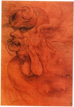 blackpaint20:  Head of a Monster(c. 1510)