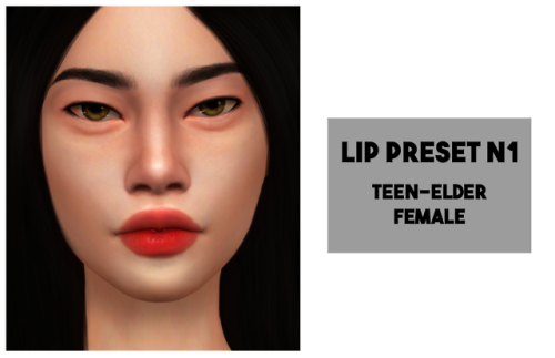 toskasims-cc:  Lip Preset N1 | Teen-Elder | Female | Custom Thumbnail | I hope you enjoy!  Download 