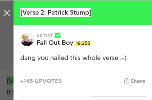 glitterfeyrac:pete wentz straight up just annotated this shit to compliment patrick and i, for one, 