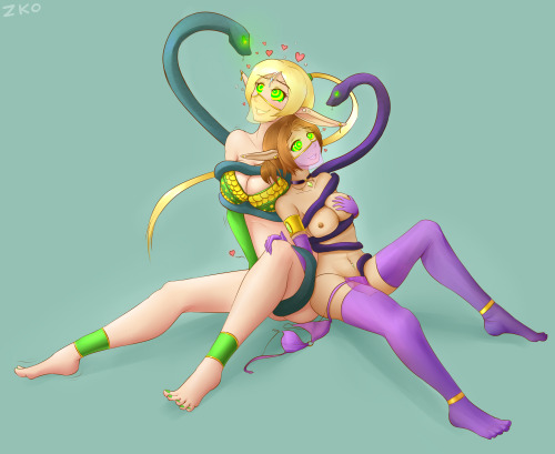 missbunnybun:  lewd-zko:Hypnotized harem elves. These commissions spanned pretty much over a year so my art isn’t very consistent again, but hey it looks like I’m getting better All of my yes.