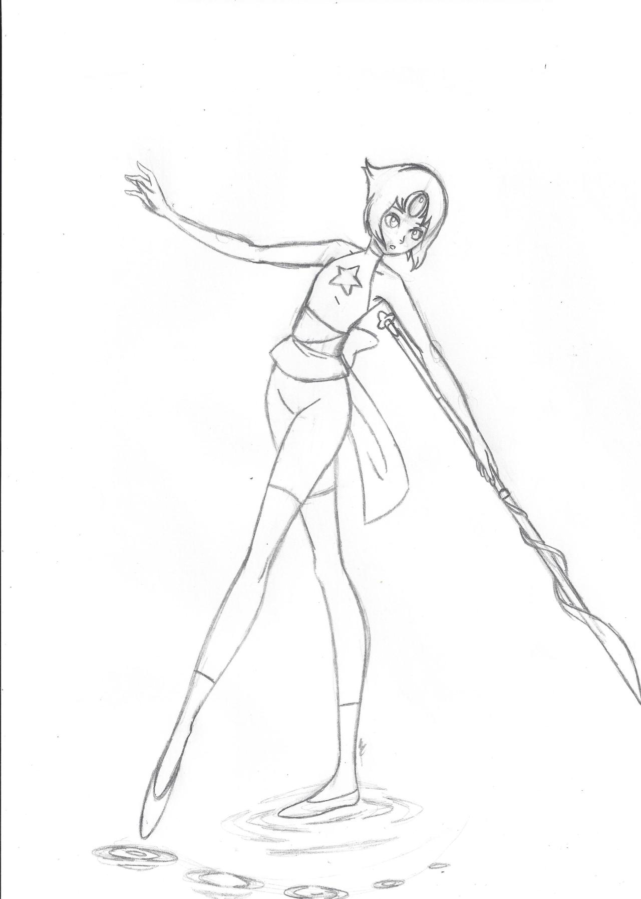 bluerose113:  Sketch of Pearl I decided to do one morning. Might color it sometime.