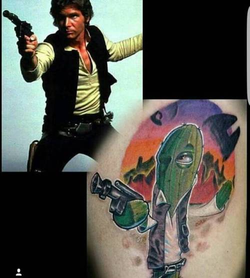 Cacti Han Solo done at The Phoenix Tattoo Expo. Still one of my favorite tattoos I&rsquo;ve done. #t