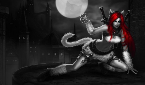 Porn Pics Monochromatic Splash Art: Kitty Kat Katarina