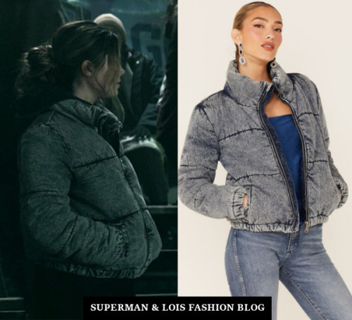  Who: Inde Navarrette as Sarah CushingWhat: VIGOSS Blue Acid Wash Puffer Zip Jacket - $55.97Where: