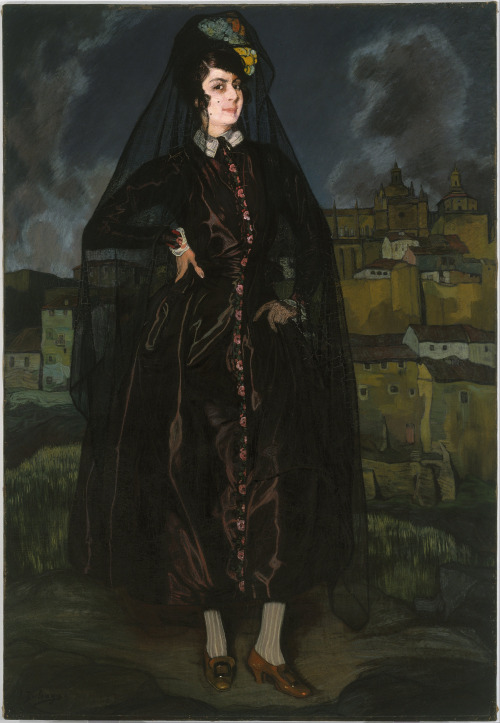 Portrait of Anita Ramírez in black by Ignacio Zuloaga,1916