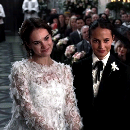 kathrynshahn:ALICIA VIKANDER AND LILY JAMES IN FOUR WEDDINGS AND A FUNERAL (2019)happy valentine’s d