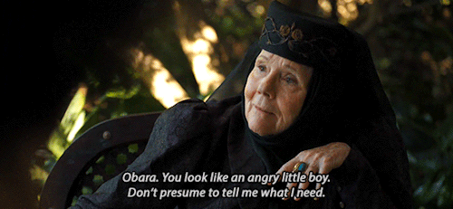 drunkonschadenfreude:  Olenna Tyrell shuts up the Sand Snakes.  I don&rsquo;t like those little 