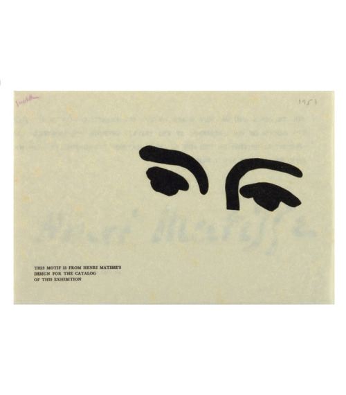 Henri Matisse, Eyes, design for an exhibition catalogue, 1951. Via CooperHewitt