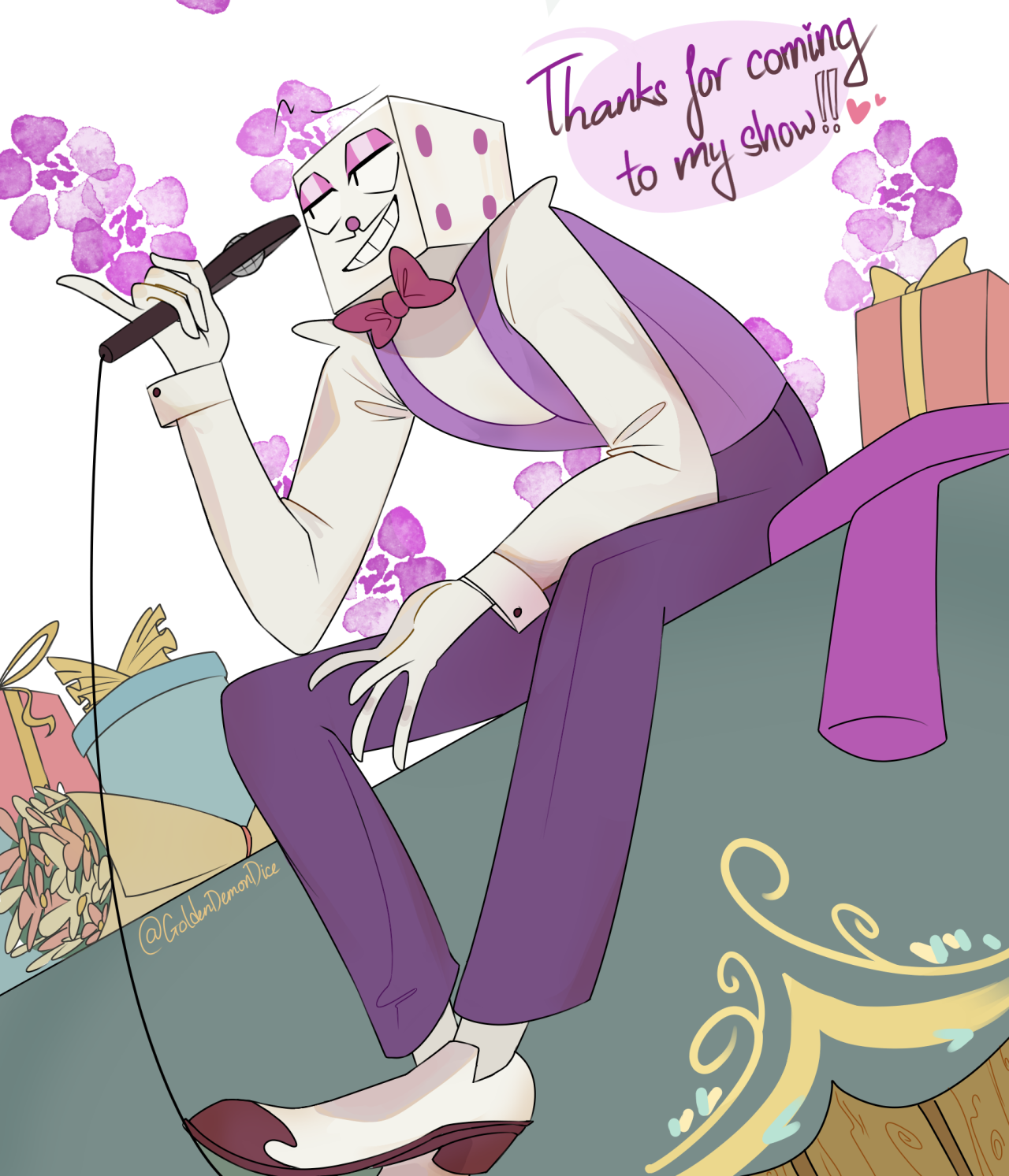 king dice (cuphead) drawn by yatsunote