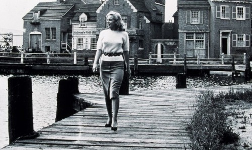 A young Marilyn Monroe—then still an unknown hopeful—on the backlot of Fox Studios in 19