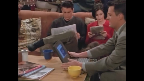 Chandler: &ldquo;Alright, check out this bad boy. 12MB of RAM, 500MB hard drive, built-in spread