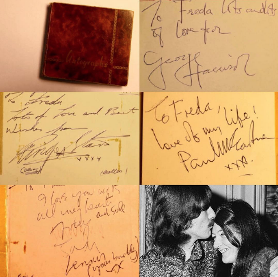 Harrison Archive : Screenshots of Freda Kelly’s autograph book (from...