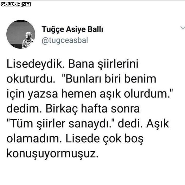 Lisedeydik. Bana...